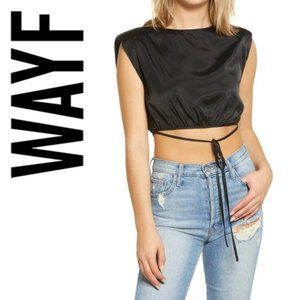 WAYF Aliso Sleeveless Crop Top In Black S